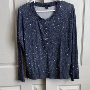 Alfani Navy Star Henley Sweatshirt